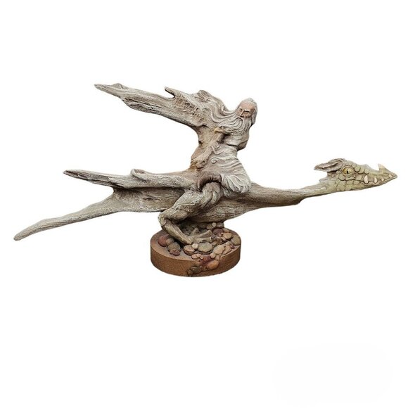 RICK CAIN SEARCHERS Limited Edition Mystical Wizard Dragon Sculpture - Picture 1 of 10